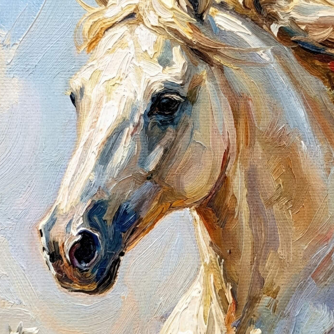 "Extreme close-up macro photography demonstrating Emthread's Optic-Weave process. Shows the heavy 400gsm cotton canvas grain, visual impasto brushstrokes, and the architectural shadow gap of the solid wood antique bronze floating frame."